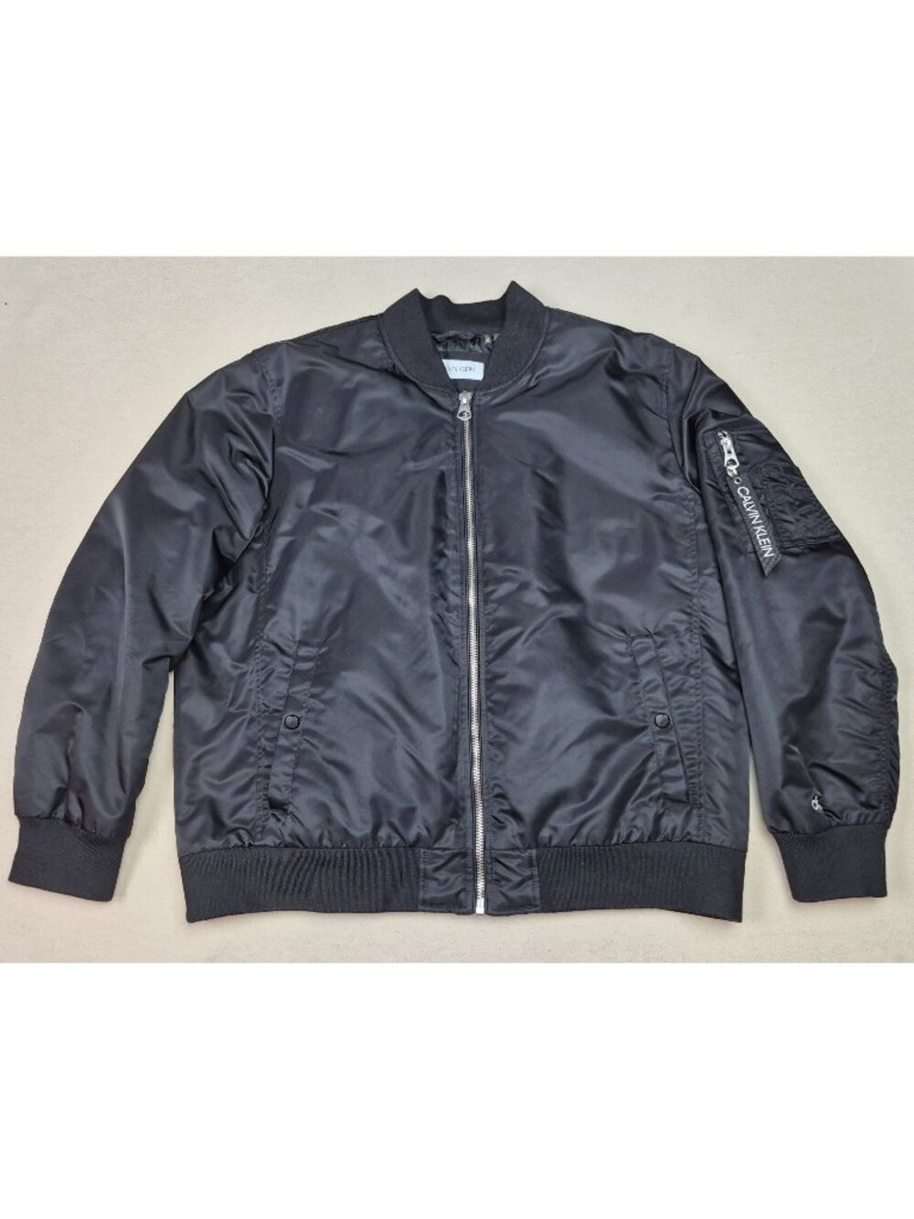 Calvin Klein Men's Black Full Zip Bomber Jacket Coat Water Resistant Sz XL